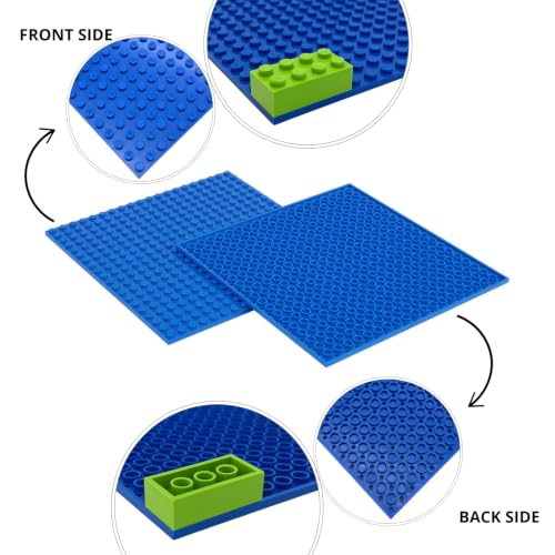 Image of Classic Baseplate - Building Kit for Toddlers & Kids - 20 x 20 Studs - 6.3 x 6.3 inches - Pack of 4 Baseplates - Compatible with Major Brands (Sky Blue)