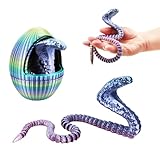 Picture of 3D Printed Snake Eggs with 3D Printed Snake Inside, Cute Rotary Gear Eggs with 3D Printed Crystal Fidget Snake Animals Inside, Home Office Decor Executive Desk Crystal Cobra Toys（Mini