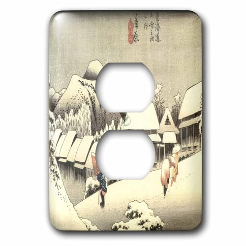 Japonais Village 1800S 2 prises double plaque de commutation vintage