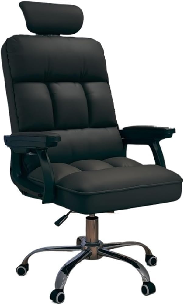 High Back Executive Office Chair Leather Computer Desk Chair with Adjustable Height Swivel Wheels Ergonomic Rolling Task Chair for Home Study 300lb Capacity(Brown)