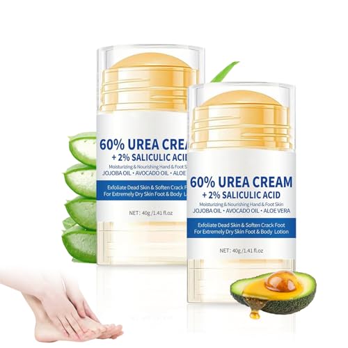 KHDULQ 2 Piezas Crema Piedi Urea 60%,Crema Pies Secos y Agrietados Crema Reparadora de Piel Crema Reparadora Crema Pies con Urea Barra Talones Agrietados,para Secos y Agrietados,Manos,Codos