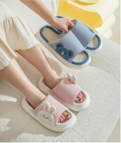 Cute Bunny Slippers Kawaii Bear Slipper for Women Men Indoor Animal House Slippers3