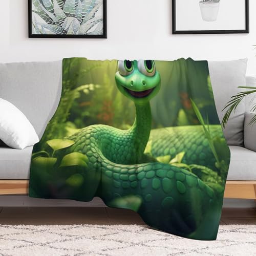 Couverture serpent en flannel lavable en machine pour lit et voyage