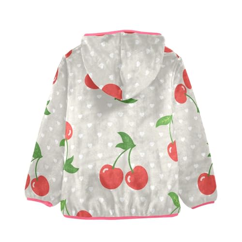 OTVEE Cherry Fruit Pattern Kids Hoodie Jacket Fall Spring Full Zip Warm Outwear Coat2