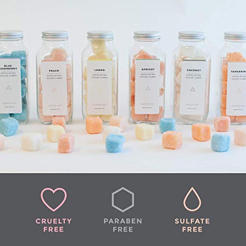 Harper + Ari Sugar Scrub Cubes (Blue Raspberry, 18 Cubes/16Oz), Exfoliating Body Scrub In Single Use Size, Soften And Smooth Skin With Shea Butter And Aloe Vera #TOP5