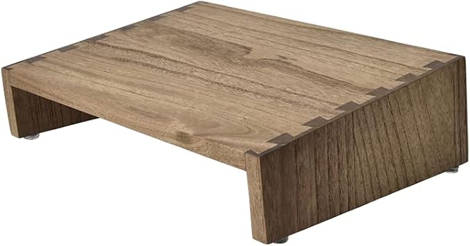 KIRIGEN Adjustable Wooden Under Desk Footrest, Natural Wood Office Foot Stool with 0-1.2 in Height Adjustment, 15.75 x 11.81 in Platform for Home Office, Work Desk, Sewing, TT-DBR