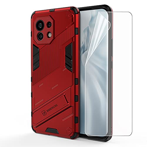 ZZHAO Armor Carcasa para Xiaomi Mi 11 Funda con Uno [Cobertura Completa] Protector de Pantalla, PC/TPU Ultradelgado Estuche Anti Caída Bumper Back Case Cover con Soporte Integrado Invisible Cover