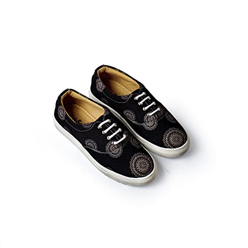 KOB SOOK ; WALK WITH JOY Womens Artistic Canvas Sneakers - 6 UK (B0BW68VR5P) Amazon Price History, Amazon Price Tracker