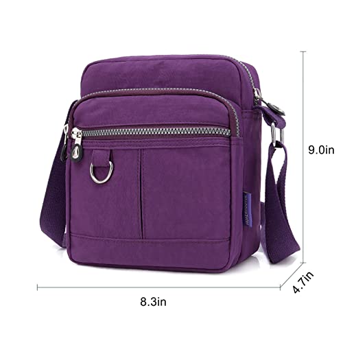 Shoulder Handbags for Women Multiple Pockets Crossbody Purse Bags Waterproof Nylon Messenger Bag4