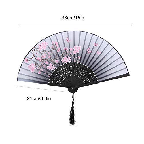Leques de madeira Xnferty Leques dobráveis ​​de mão Vintage chinês/japonês feito à mão em seda Venti