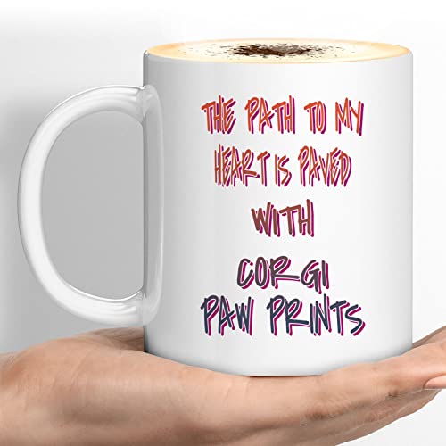 Coffee Mug Heart Is Paved With Corgi, Corgi Dog, Novelty Corgi Dog, Funny Corgi Dog Travel 923559 #TOP19