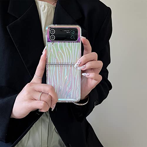 Coque Galaxy Z Flip 4 luxe effet de vagues laser et support - 2