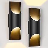 2-Pack Wall Light Fixtures, Waterproof Indoor Outdoor Wall Lantern, Black Porch Lights Wall Mount, L