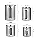 Deppon Airtight Canisters Set for Kitchen, 4-Piece Stainless Steel Food Storage Container with Lids for Kitchen Counter Coffee Tea Nuts Sugar Flour