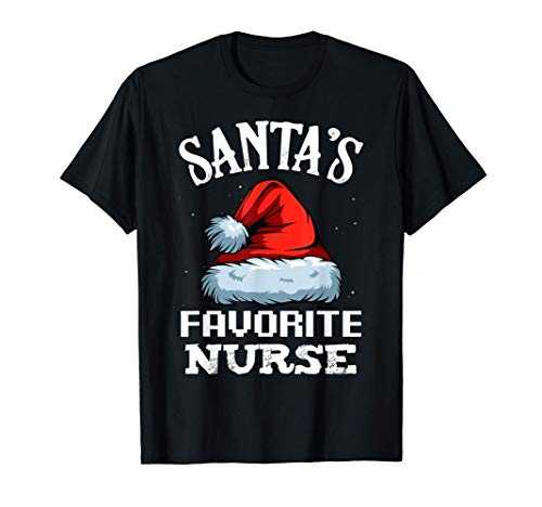 Santa's Favorite Nurse Funny Christmas Gift Idea For Nursing Camiseta
