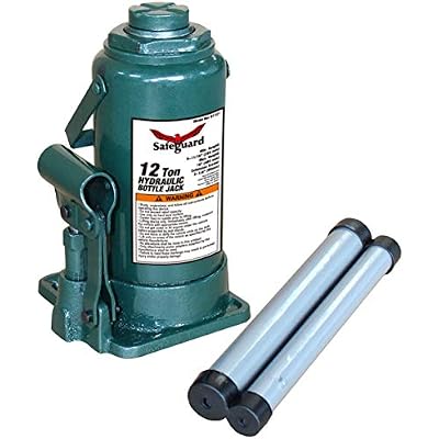 SAFEGUARD Bottle Jack, Steel, 12 Ton Capacity