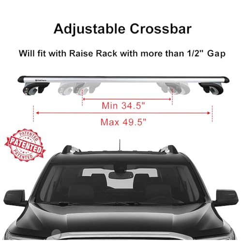 Stay There Car Roof Rack Cross Bars 56”Aero Thick Aluminum Universal Crossbars Roof Rack Adjustable Roof Cross Bars, Fits Most Vehicles with Existing Raised Side Rails with Gap- 200 lbs Load Capacity