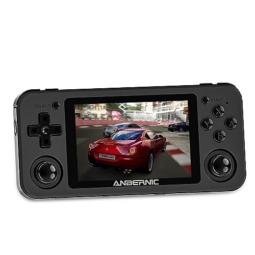 Anbernic RG351MP Handheld Spielkonsole , Retro Spielkonsole 3.5 Zoll IPS Bildschirm Built-In 64G TF Card 2500 Games Support PSP / PS1 / N64 / NDS (Black)