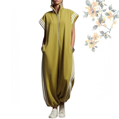 Mono para mujer de talla grande con cremallera y corte holgado