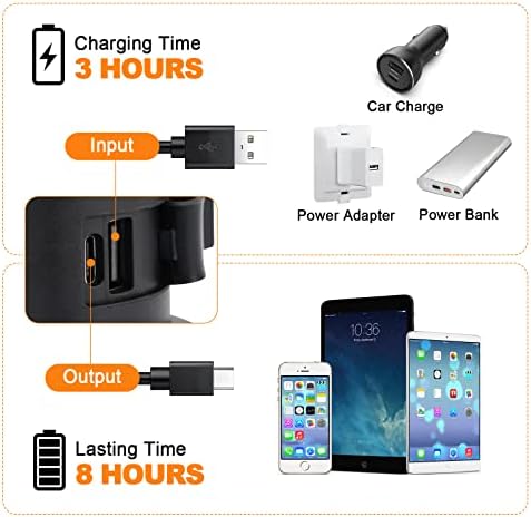 SUPAREE Rechargeable Work Light Portable LED Inspection Lamp Magnetic LED Inspection Lights Battery Powered Cordless COB LED Work Light Super Bright with USB/Hook for Car Camping Outdoor 1PCS