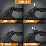 ReaVET Rollleine Hundeleine ausziehbar 8m für große Hunde (XL) I Ergonomischer & Rutschfester Griff I Hundeleine Einziehbar, Robuste Ausziehleine mit Brems-Stopp-System I Leine Hund bis 50kg