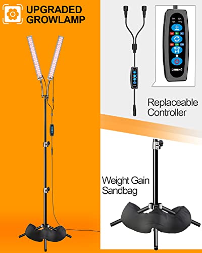 Dommia 80W Grow Light Strips And 40W Grow Light With Stand, Dimmable Grow Light, Multiple Spectra Plant Light, 6/10/12H Timer Grow Lamp #TOP7