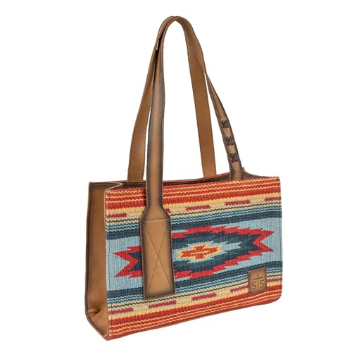 Cartera STS Ranchwear Chaynee Valley Serape Collection Ruby, de cuero, con bolsillo para portar arma oculta, doble asa, multifuncional miniatura 3