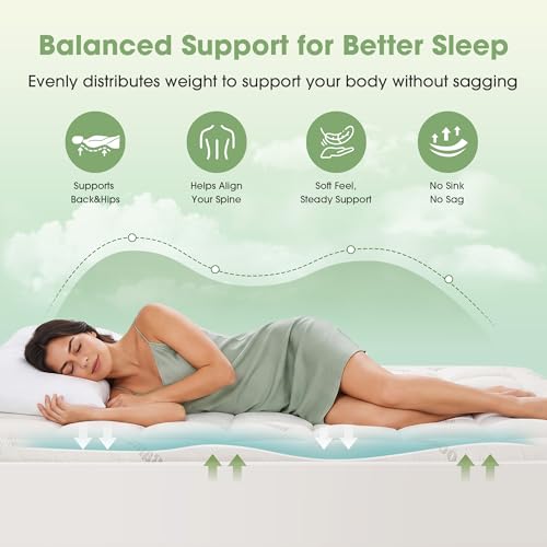 Mattress Pad Queen Size, Cooling Pillow Top Mattress Topper, Ultra Soft Viscose Made from Bamboo, Breathable for Hot Sleepers, Deep Pocket 8"-20", White by GRUSIGN - Used condition - Image 5