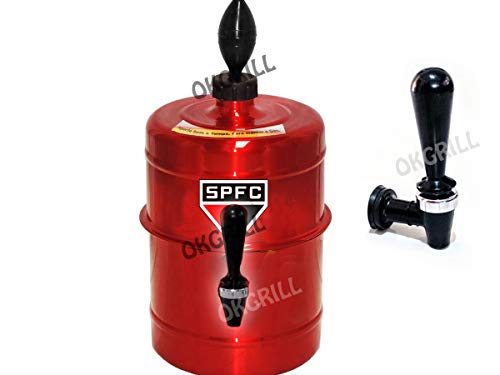 Chopeira Portátil 5,1 L P/Cervejas - 100% Aluminio Time SÃO PAULO SPFC - Mantém gelado 4hs - Torneir