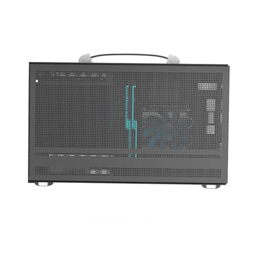 PCCOOLER CPS Mini I100 Pro Mesh GY Mini ITX Case, 7.5L, 2.7KG, 1.2mm SPCC Frame, Leather Handle, Supports SFX Power Supply, 2 GPU Slots, Enhanced Cooling Mesh, 300mm GPU, Compact Mini ITX Gaming case