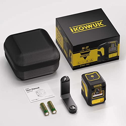 Ikovwuk Laser Level Self Leveling,100Ft Green Cross Laser Level With Manual Pulse Mode, Accurate Measurement For Picture Hanging Indoor & Outdoor, Magnetic Bracket &Battery &Carrying Bag Included #TOP6