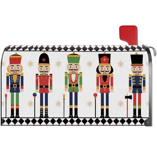 YINENA Christmas Nutcracker Mailbox Cover Magnetic Standard Size 21x18 Inch
