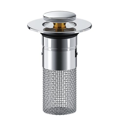 Stainless Steel Sink Strainer with Basket Sink Plug Strainer Sink Plug Replacement Hair Catcher for Shower Drain Kitchen Sink Strainer Sink Drainer Drain Stopper for Bathtub Bathroom