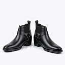 Men's/Womens Leather Ankle Boots with Low Heel Booties with Buckle Strap Lightweight Comfortable Trendy Outdoor Casual Shoes Slip On Chelsea Boots High Tops, Soft Cushioned Insole Trendy Stylish Boots For Party Travel Office Unisex (Black, Standard, UK Footwear Size System, Adult, Men, Numeric, Narrow, 10) gallery image