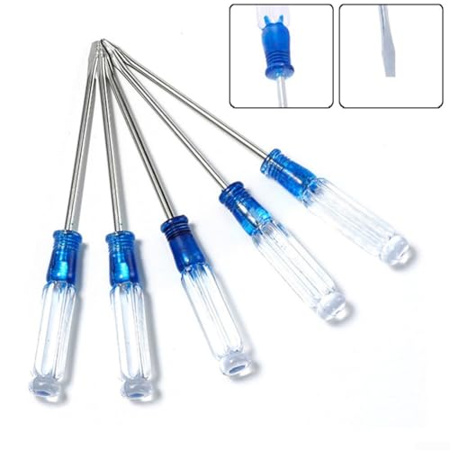 5 destornilladores de cruz ranurados de 130 mm de longitud, cabeza magnética de 3 mm (destornillador ranurado)