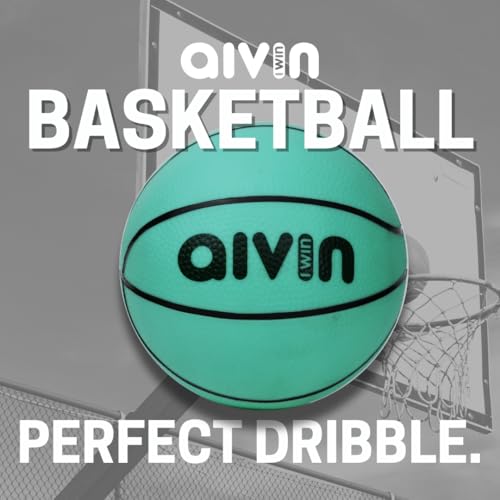 Image of Aivin Home-Play Basketball | All-Surface Durable Grip | Indoor & Outdoor Use | Pebbled Texture for Control | All-Weather Performance (Aqua Breeze, 1)