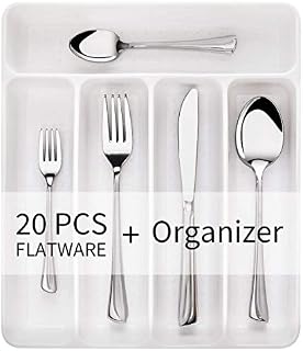 Chefbee 20-Piece Silverware Set, Flatware Cutlery Set Service for 4, Dishwasher Safe Stainless