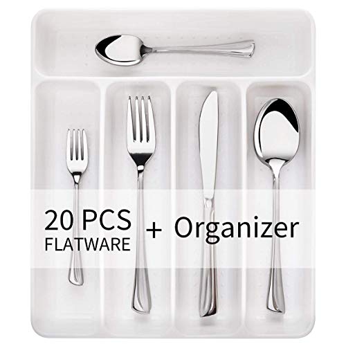 Chefbee 20-Piece Silverware Set, Flatware Cutlery Set Service for 4, Dishwasher Safe Stainless