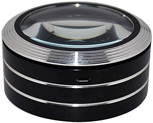 Lupa de carga LED MU con zoom 5X y cuerpo full metal para lectura de personas mayores