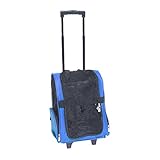 ALEKO PRB01BL Pet Travel Rolling Luggage Carrier Bag Backpack for Dogs and Cats, Blue