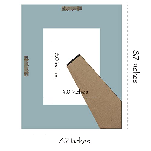 Buecasa Rustic 4X6 Inches Wooden Picture Frame Pack Of 2 Vintage Cyan And White In Gift Box thumb #6