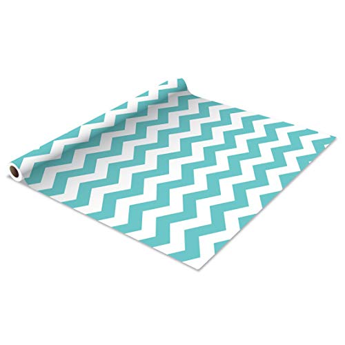 The Macbeth Collection Self Adhesive Shelf Liner - 2 Pack - Rugby Chevron Aqua Pop