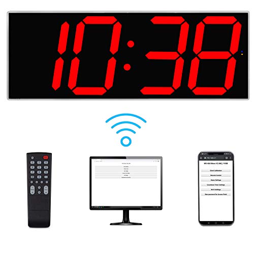 West Ocean Large Smart Digital LED WiFi Wall Clock with 6" Single Digit, Countdown, DST, Multifunction WiFi Smart Digital Wall Clock (Red) - Image 3
