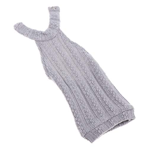 Robe pull dos nu 1/4 en tricot gris de haute précision