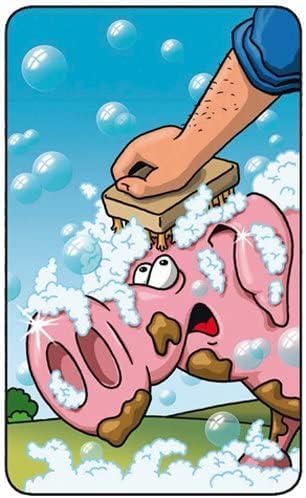 KOSMOS 740276 Drecksau Ab in den Matsch! lustiges Kartenspiel, Partyspiel für 2-4 Spieler ab 7 Jahre, Kinder, Familie, Erwachsene