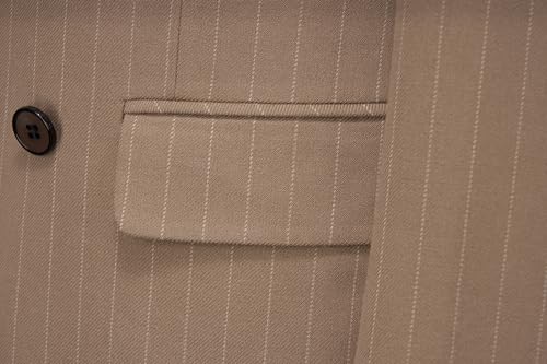 MOGU Herren Zweireihiger Nadelstreifen-Anzug, 2-teilig, schmale Passform, Smoking, formelle Jacke und Hose für Business, Hochzeit, Abschlussball, Schwarz, S