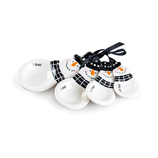Potter's Studio Snowman 4-Piece Ceramic Measuring Spoon Set