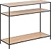 ALGUER LIVING - Nicolau - Consola Recibidor Industrial de Metal y Madera Profundidad 35 cm, Mueble Aparador Entrada, Consola Estrecha para Pasillo, Color Negro y Madera Natural, H79 x W100 x D35 cm
