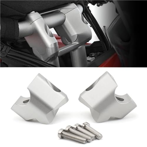 Abrazadera manillar kit de soporte elevador manillar plateado para moto 2