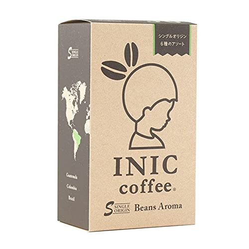 INIC coffee Beans Aroma アソート スティック 30本 【シングルオリジンコーヒー】【6つの産地が楽しめるアソートセット】【エチオピア・マンデリン・グァテマラ・キリマンジャロ・コロンビア・ブラジル】【世界のバリスタチャンピオンも採用の味わい】